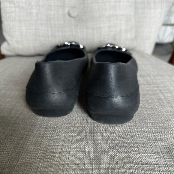 Crocs Gianna Ballet Flats Womens Sz 8 Black Non Slip Closed Toe Chain Link - Picture 7 of 10